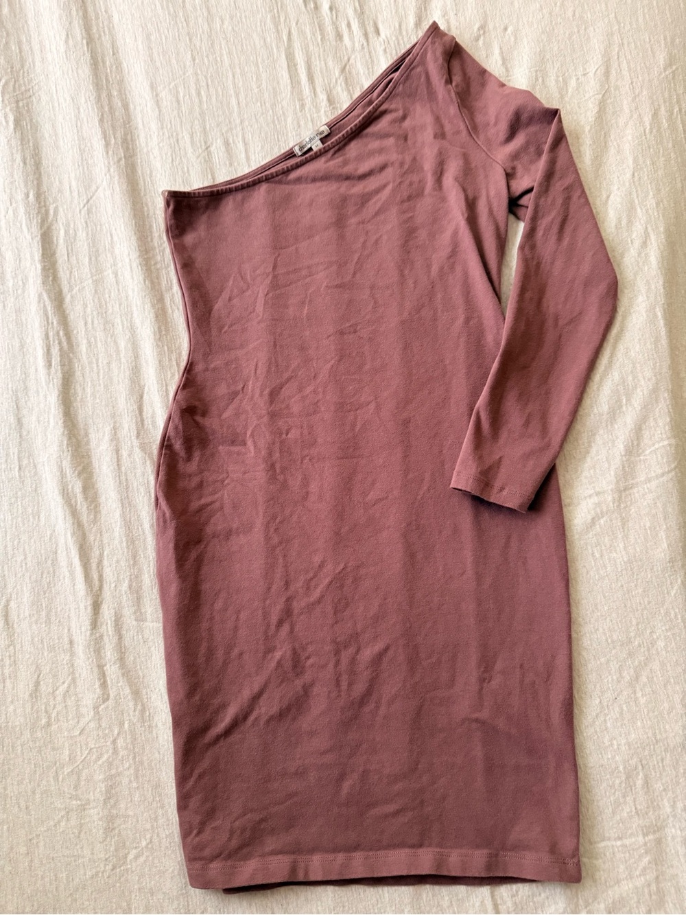 Charlotte Russe Women’s One-Shoulder Long Sleeve Dress - Dusty Rose